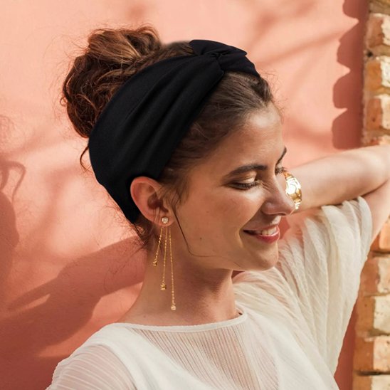 bandeau cheveux noir élégant