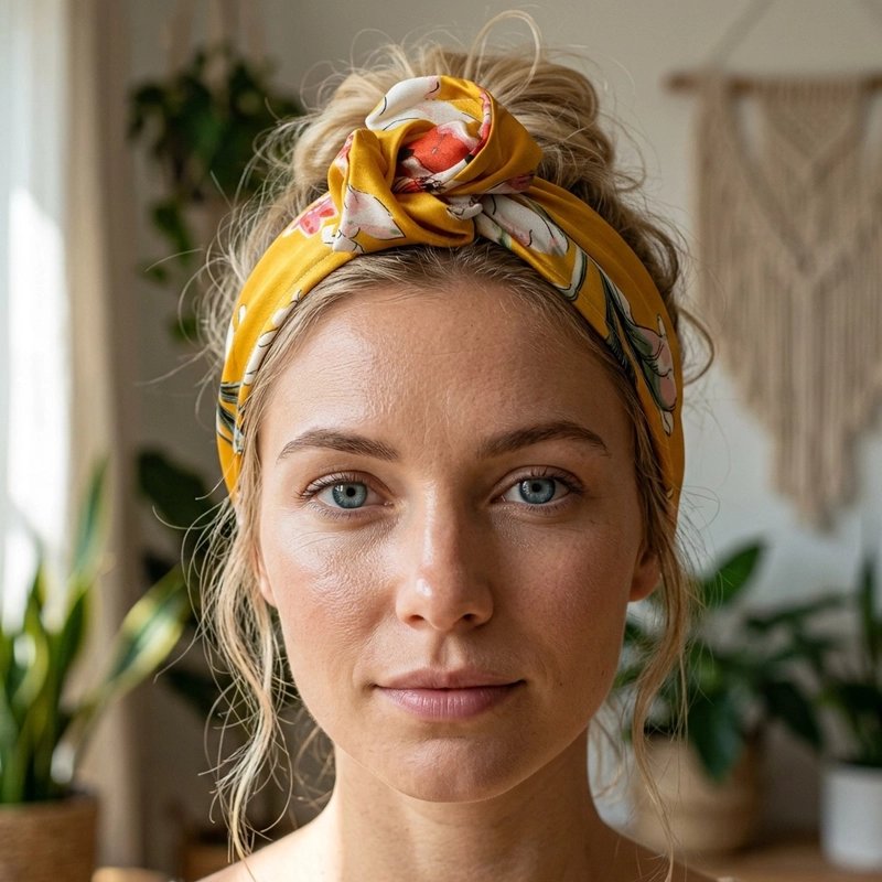 bandeau cheveux  jaune  élégant