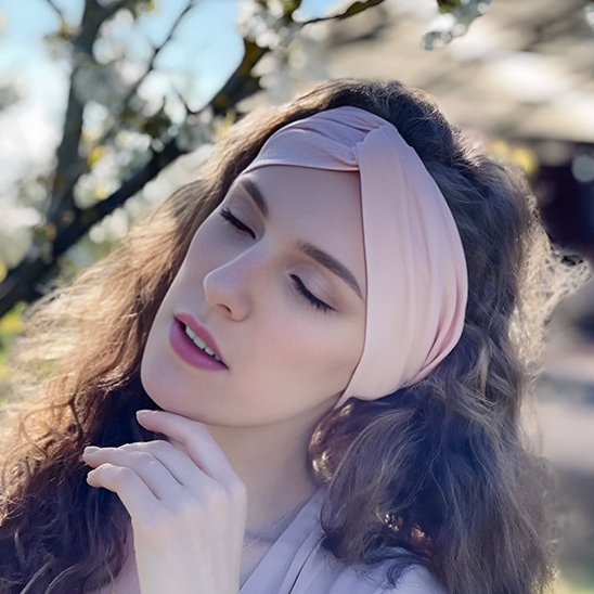 bandeau cheveux beige femme confortable