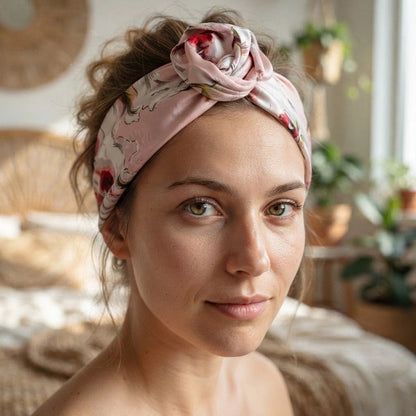 bandeau cheveux rose pratique