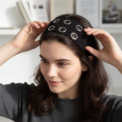bandeau cheveux noir élégant