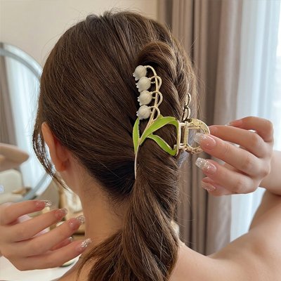 Pince à cheveux blanc antidérapant