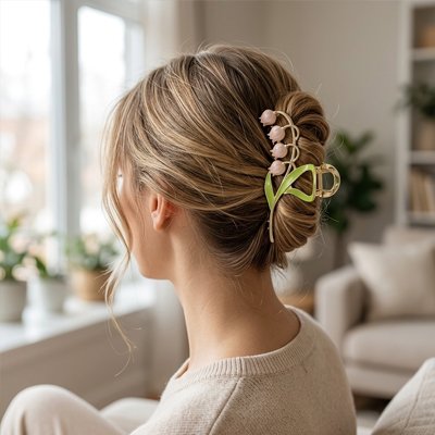 Pince à cheveux rose confortable