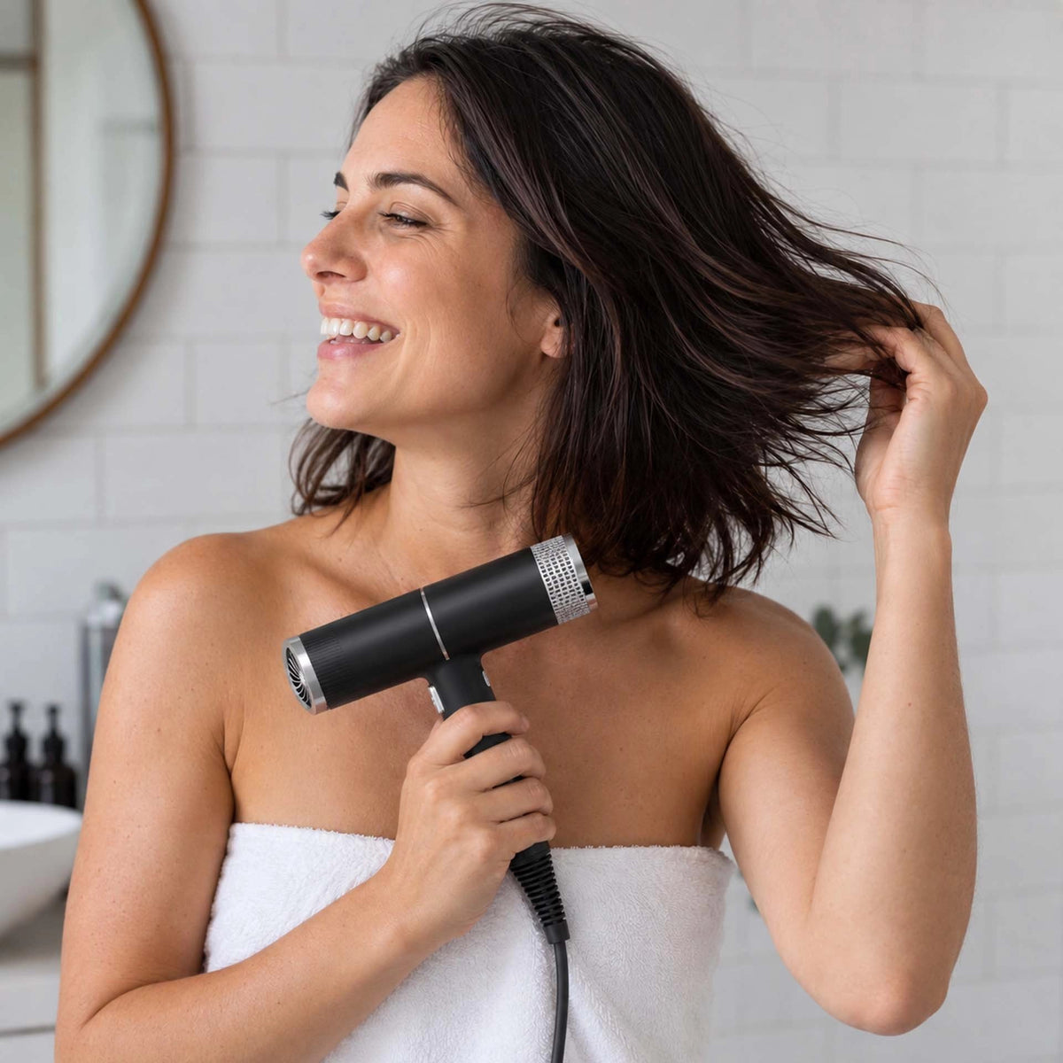 Seche cheveux noir femme confortable de sécher ses cheveux
