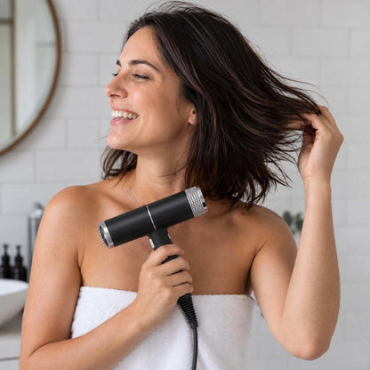 Seche cheveux noir femme confortable de sécher ses cheveux