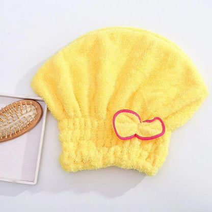 serviette pour cheveux microfibre jaune